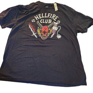 Stranger Things Hellfire Club T-Shirt 2XL Black Netflix TV Show Graphic Tee